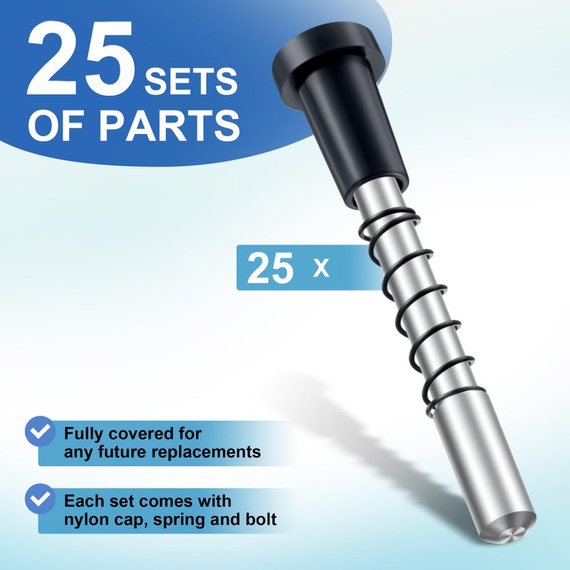 Ceoighe 25 Pack Window Screen Plunger Latches with Caps, 5/32"" X 1-1/2"", Aluminum Window Screen Plunger Pins, Secure Window Screens in Place (Black) - Image 3
